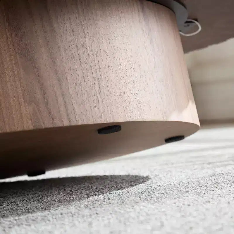 Oval/Square Coffee Table Minimalist Fluted Center Table Accent Table, Natural Ash/Walnut/Matt Black-ModernLuxe