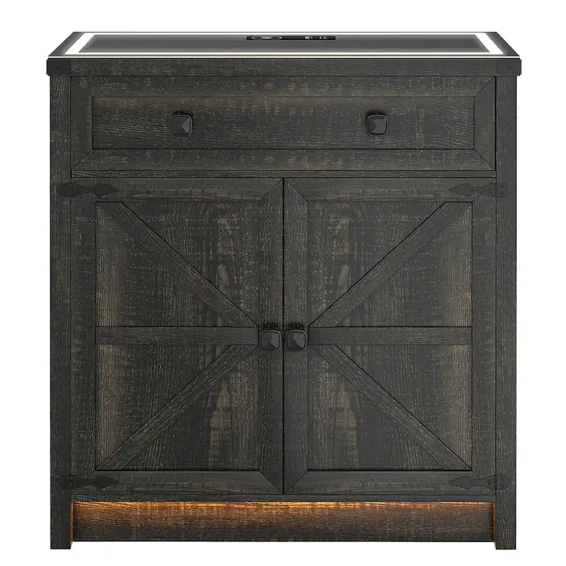 31,5" breed dressoir met ledverlichting en oplaadpoorten