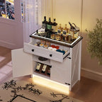 31,5" breed dressoir met ledverlichting en oplaadpoorten