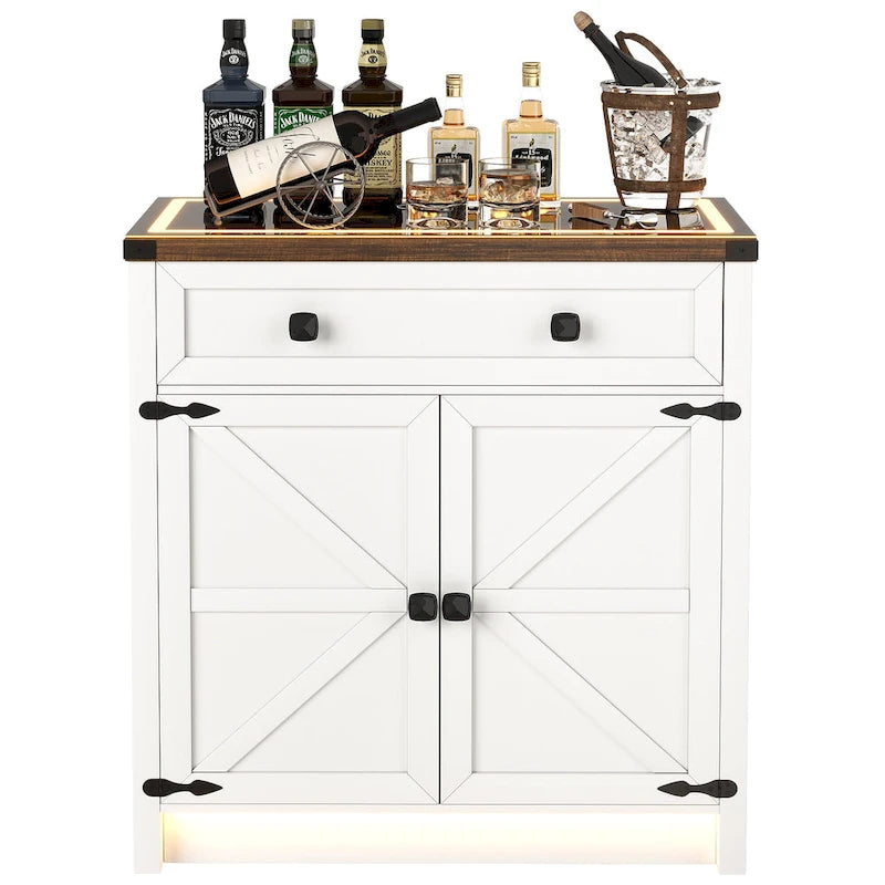 31,5" breed dressoir met ledverlichting en oplaadpoorten