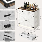 31,5" breed dressoir met ledverlichting en oplaadpoorten