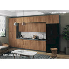 Moderne Keukenkastset – Natuurlijk Teak, 4,5 m Breed (180x107 cm)