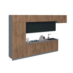 Moderne Keukenkastset – Natuurlijk Teak, 4,5 m Breed (180x107 cm)