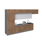 Moderne Keukenkastset – Natuurlijk Teak, 4,5 m Breed (180x107 cm)
