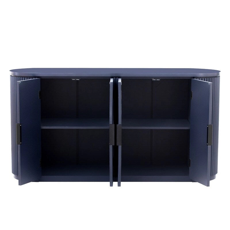 63" Opbergkast met 4 deuren en metalen handgrepen