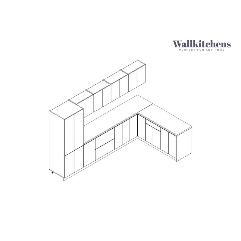 Moderne Keukenkastenset - Hoogglans Wit, 3,35 m Breed (138x85)