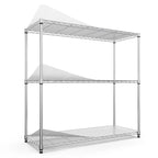 3 Tier Wire Shelving Unit, 1050 LBS NSF Height Adjustable Garage Storage Shelves, Heavy Duty Storage Wire Rack Metal Shelves