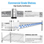 Draadschapunit met 3 niveaus, in hoogte verstelbaar, draagvermogen 476 kg, robuust metalen opbergrek