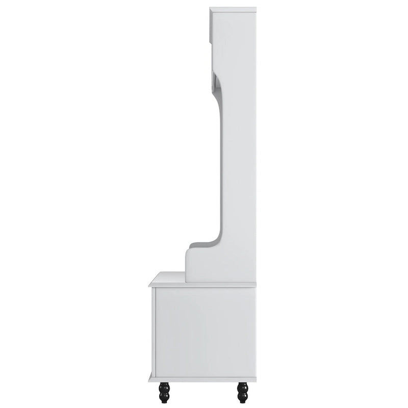 Kapstok met opbergbank, 4 haken en 2 planken – 101 cm breed