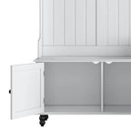 Kapstok met opbergbank, 4 haken en 2 planken – 101 cm breed