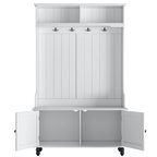 Kapstok met opbergbank, 4 haken en 2 planken – 101 cm breed