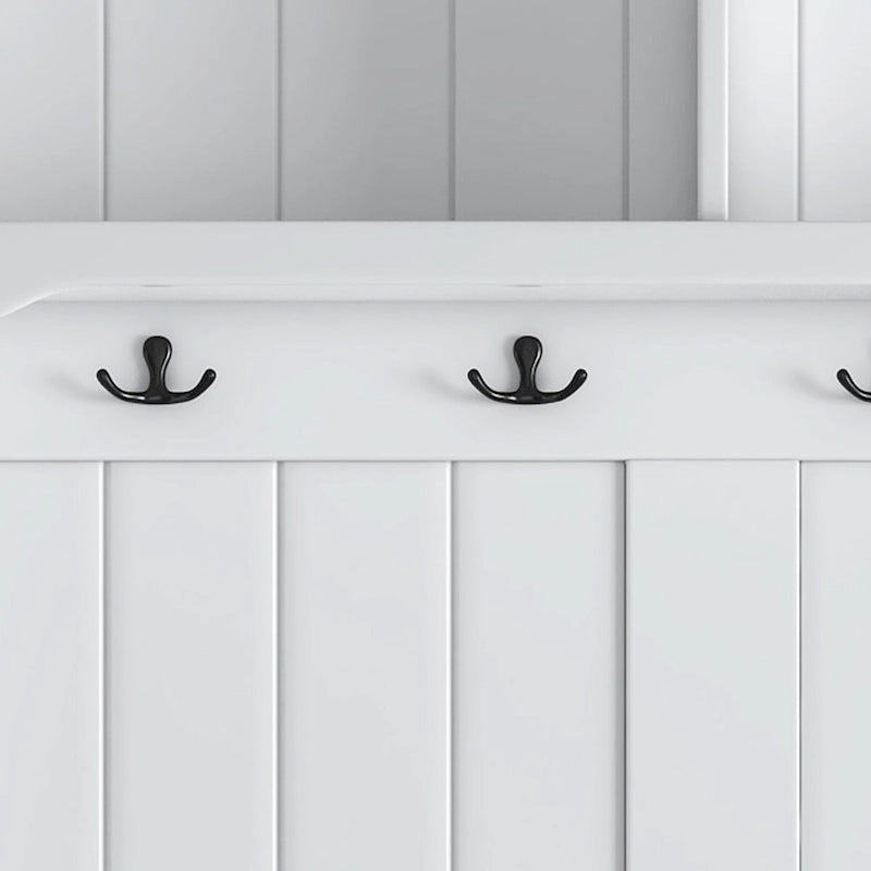 Kapstok met opbergbank, 4 haken en 2 planken – 101 cm breed