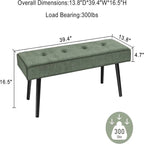 Corduroy gestoffeerde bank – 100 cm x 35 cm x 42 cm