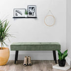 Corduroy gestoffeerde bank – 100 cm x 35 cm x 42 cm