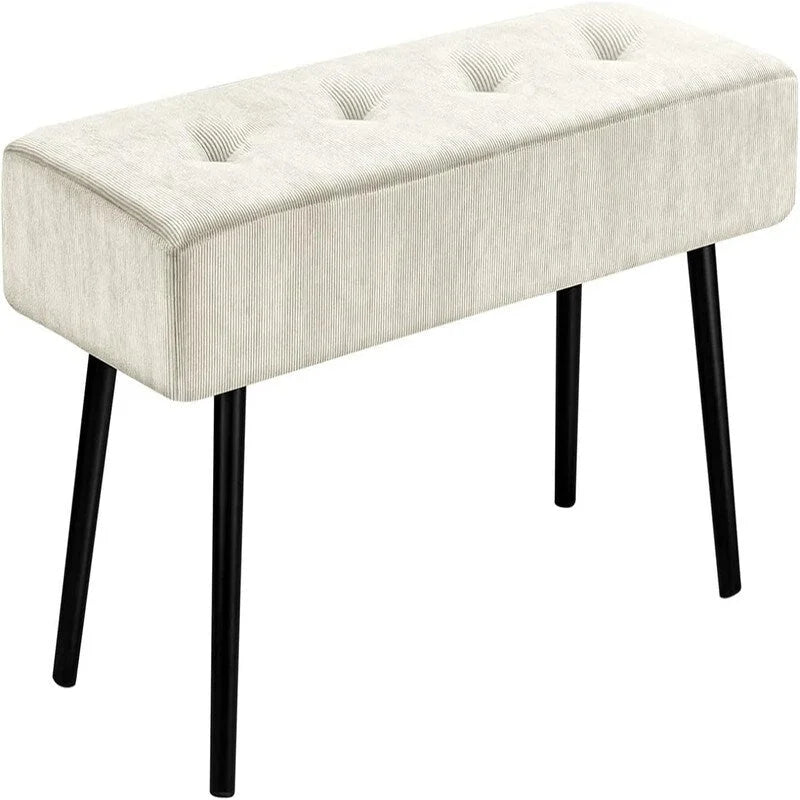 Corduroy gestoffeerde bank – 100 cm x 35 cm x 42 cm
