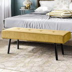 Corduroy gestoffeerde bank – 100 cm x 35 cm x 42 cm