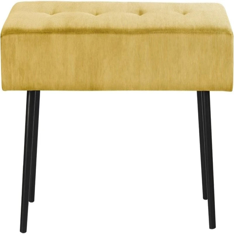 Corduroy gestoffeerde bank – 100 cm x 35 cm x 42 cm