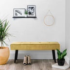 Corduroy gestoffeerde bank – 100 cm x 35 cm x 42 cm