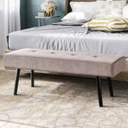 Corduroy gestoffeerde bank – 100 cm x 35 cm x 42 cm
