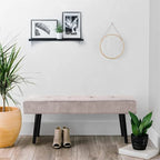 Corduroy gestoffeerde bank – 100 cm x 35 cm x 42 cm