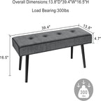 Corduroy gestoffeerde bank – 100 cm x 35 cm x 42 cm