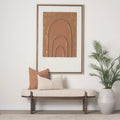 Sohan Dark Elm Wood w/ Oatmeal Fabric Bench