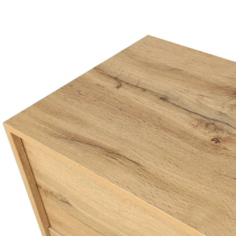 Houten Opbergkast met Gesneden Deur en Metalen Handgreep