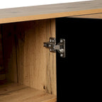Houten Opbergkast met Gesneden Deur en Metalen Handgreep