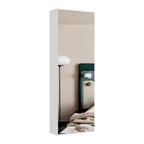 Schoenenrek voor wandmontage met spiegeldeur, enkele deur, wit