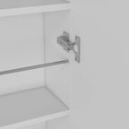 Schoenenrek voor wandmontage met spiegeldeur, enkele deur, wit