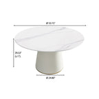 53 Round Dining Table for 6 with Sintered Stone Tabletop and Lazy Susan