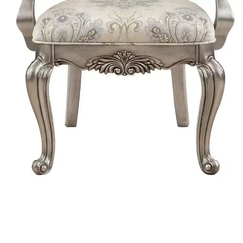 23.25 Ariadne Dining Chair Velvet & Antique Platinum Finish - Acme Furniture