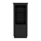 Bar Cabinet, Four built-in wine racks,Living Room, Black