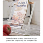 Tablethouder en Kookboekstandaard, Staal en Hout, Draagt 2 kg