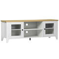 TV-meubel met open schappen en kastruimte, geschikt voor tv's tot 60 inch, wit