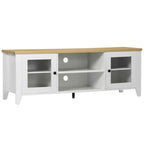 TV-meubel met open schappen en kastruimte, geschikt voor tv's tot 60 inch, wit