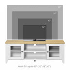 TV-meubel met open schappen en kastruimte, geschikt voor tv's tot 60 inch, wit