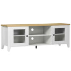 TV-meubel met open schappen en kastruimte, geschikt voor tv's tot 60 inch, wit