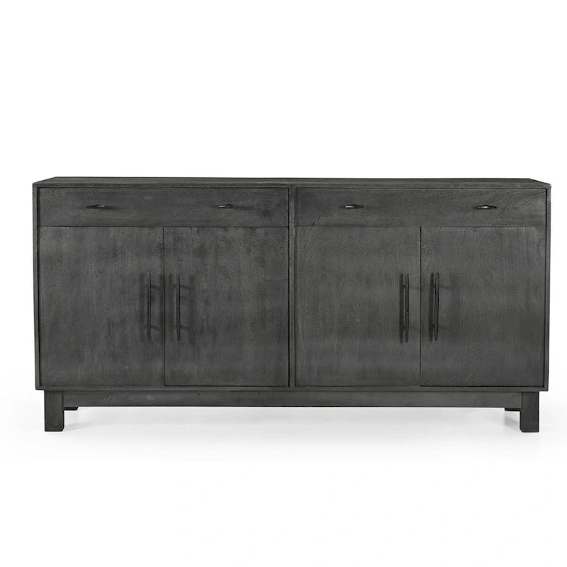 Massief Houten 4-Deurs Dressoir - Grijs