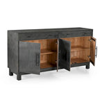 Massief Houten 4-Deurs Dressoir - Grijs