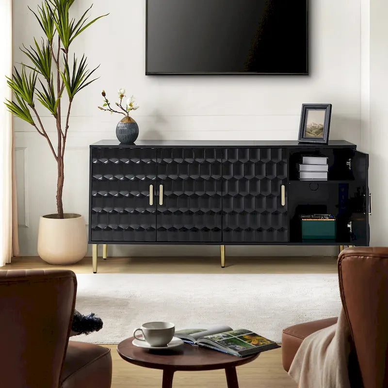 63-inch modern dressoir met verstelbare planken