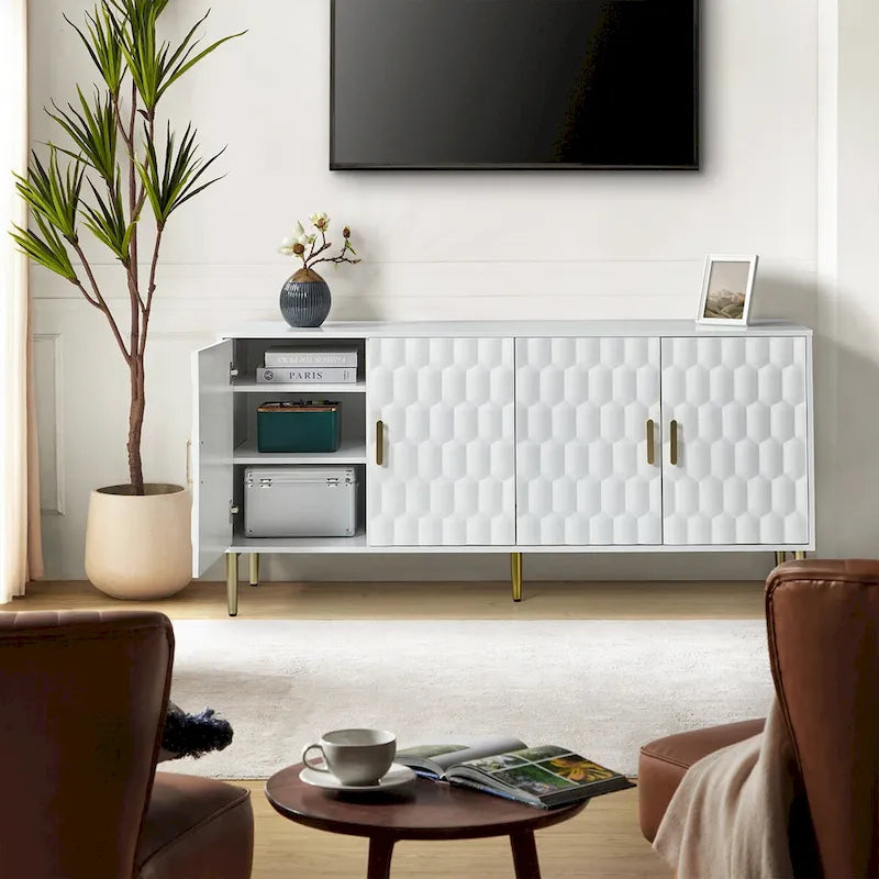 63-inch modern dressoir met verstelbare planken
