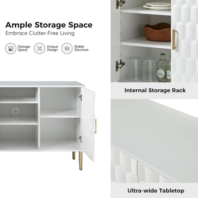 63-inch modern dressoir met verstelbare planken