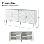 63-inch modern dressoir met verstelbare planken