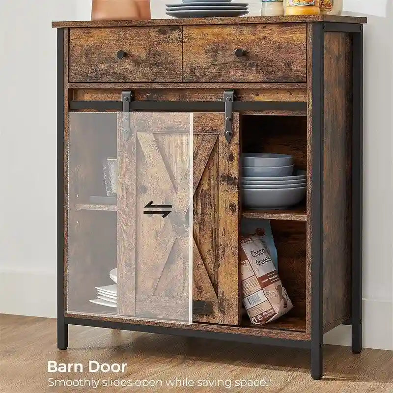 Dressoir met schuifdeur in schuurstijl - 30D x 70B x 80H cm