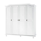 Palace Imports 100% Solid Wood Kyle 4-Door Wardrobe Armoire with Solid Wood or Mirrored Doors