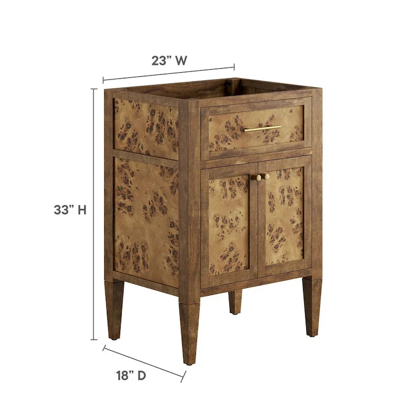 24" Houten Badkameronderkast (Wastafel niet inbegrepen)