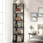 Tribesigns 6-Tier Corner Bookshelf, 70.86 Tall Book Shelving Unit Storage Rack