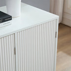 Wit Canneleerd Dressoir met Messing Poten