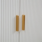 Wit Canneleerd Dressoir met Messing Poten